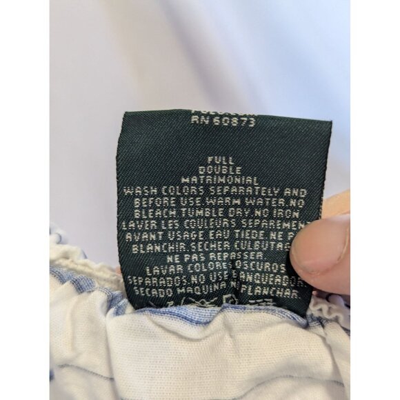 Ralph Lauren Porcelain Blue Tamarind Jonquil Full Fitted & Flat Sheet Set 100% C - Picture 4 of 4